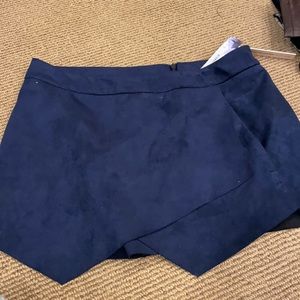 Aqua faux suede skort